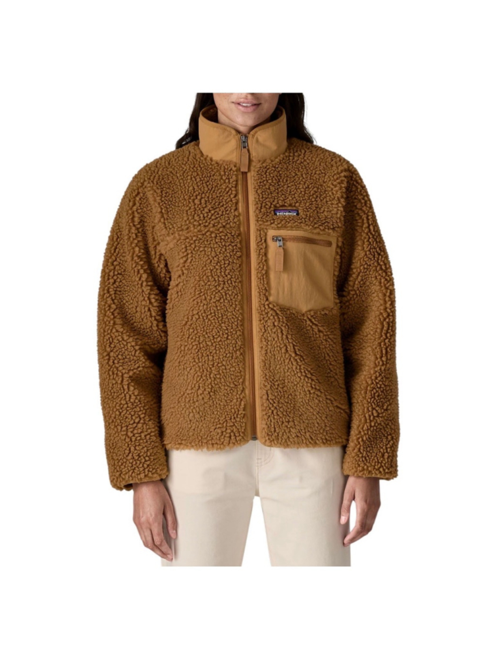 Patagonia Classic Retro-X Jacket Women’s Large Deer Brown Sherpa Fleece NWT